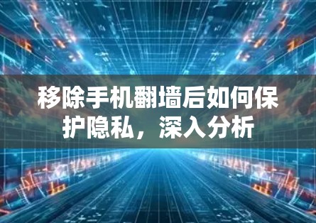移除手机翻墙后如何保护隐私，深入分析